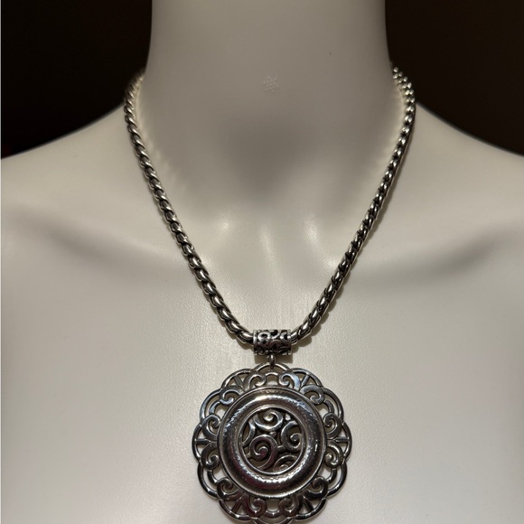 Brighton large Silver Swirl Pendant Necklace - Picture 2 of 10